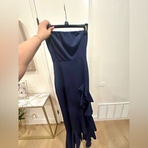 Lucy in The Sky Strapless Maxi Dress in Navy